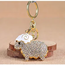 Милый ягненок искусственный бриллиант брелок для мужчин и женщин пары кулон-брелок для автомобиля Оригинальное кольцо для ключей C5-2