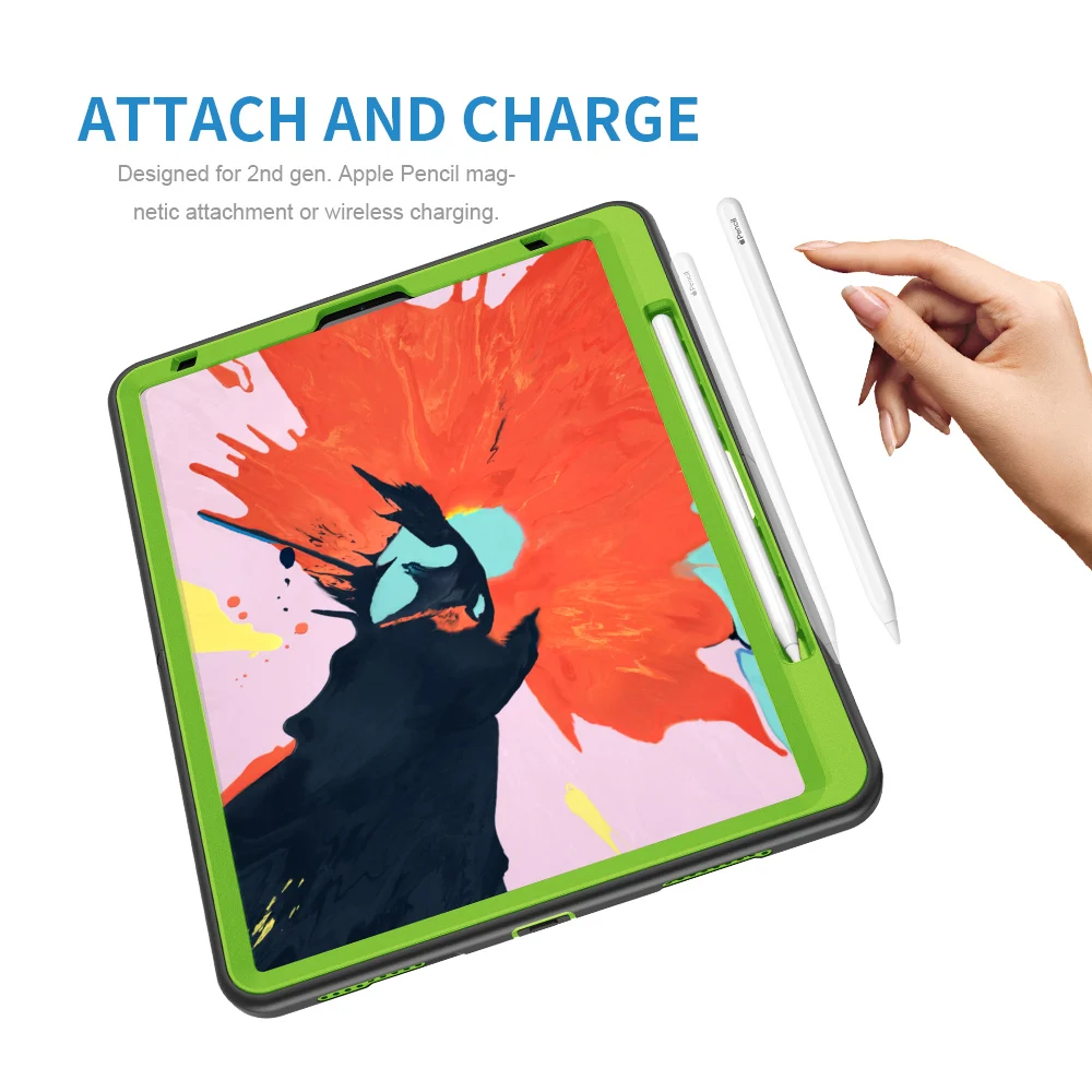Чехол для планшета iPad Pro 12,9 дюйма 3-го поколения держатель карандаша 360 Вращающаяся подставка ремешок для рук Защита FTLBX