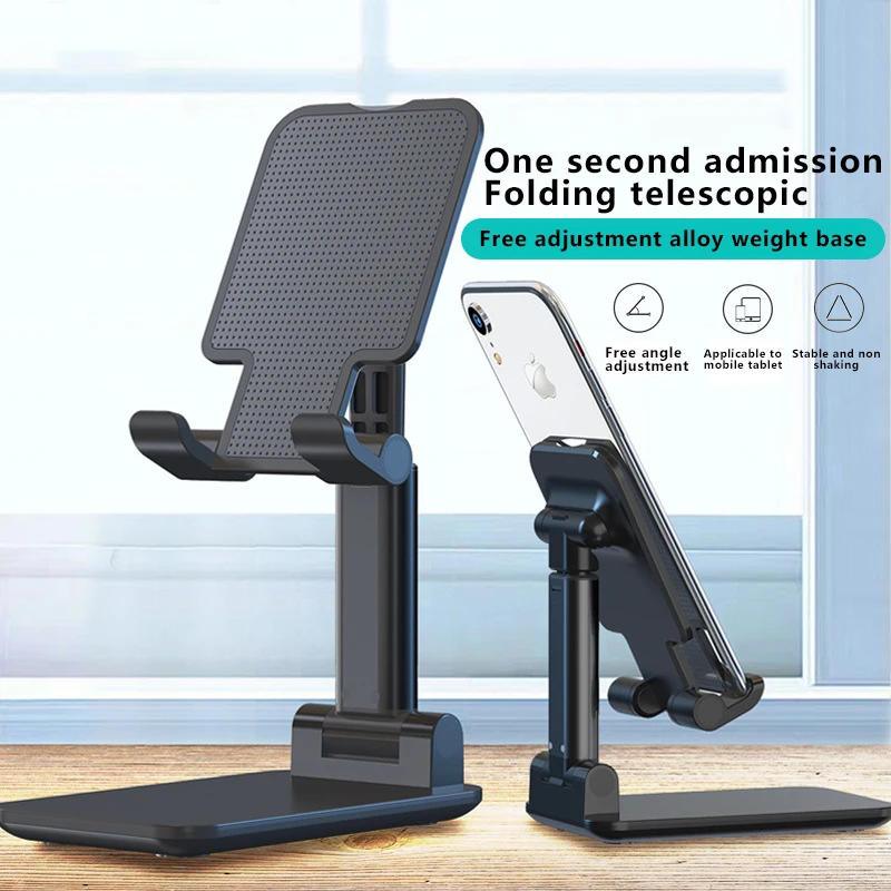 

Luxury Telescopic Folding Smart Phone Tablet Stand Adjustable Holder For iPhone Samsung Huawei Xiaomi Oneplus Desktop Support