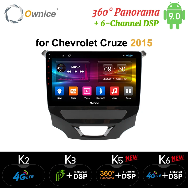 Ownice Android 9 0 Восьмиядерный автомобильный DVD мультимедиа для CHEVROLET CRUZE 2015 k3 k5 k6 Radio DAB +