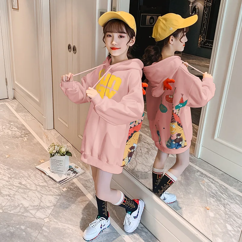 Cartoons Spring Autumn Tops Hoodies Girls Sweatshirts Jacket Coat Kids Overcoat Outwear Teenager Wedding Party Dress children's anime hoodie Hoodies & Sweatshirts