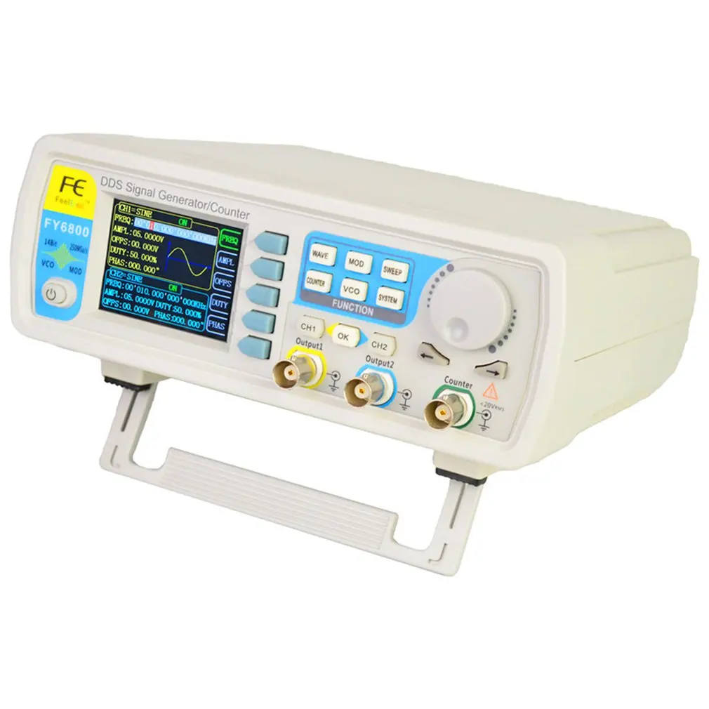 

FellTech FY6800-60M 60MHZ 2-Channel DDS Arbitrary Signal Generator 250MSa/s 8192*14bits 100MHz Waveform Frequency Meter VCO US