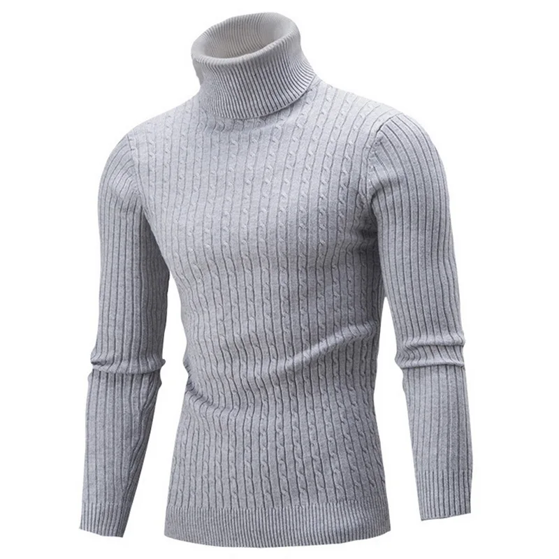 2021 Men's Turtleneck Sweater Fall/Winter Men's Turtleneck Warm Knitted Sweater Warm Men's Sweater Men's Clothing