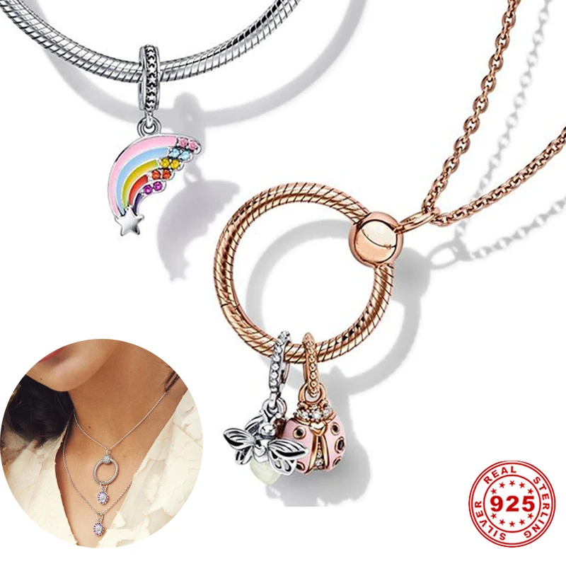 S925 Sterling Silver Color Love Heart 