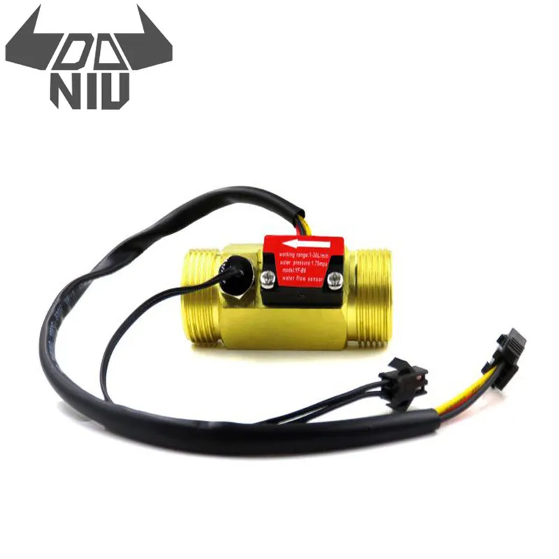 

DANIU G3/4 Flow Sensor Water Flow Sensor Switch For Flow Meter Water Sensor Copper Shell Hall Flow Meter With Temperature Tool