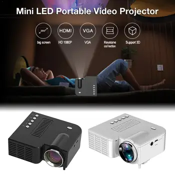 

UC28C Portable Video Projector Home Theater Cinema Office Supplie Black/white LCD Mini Projector Media Player For Smart Phones