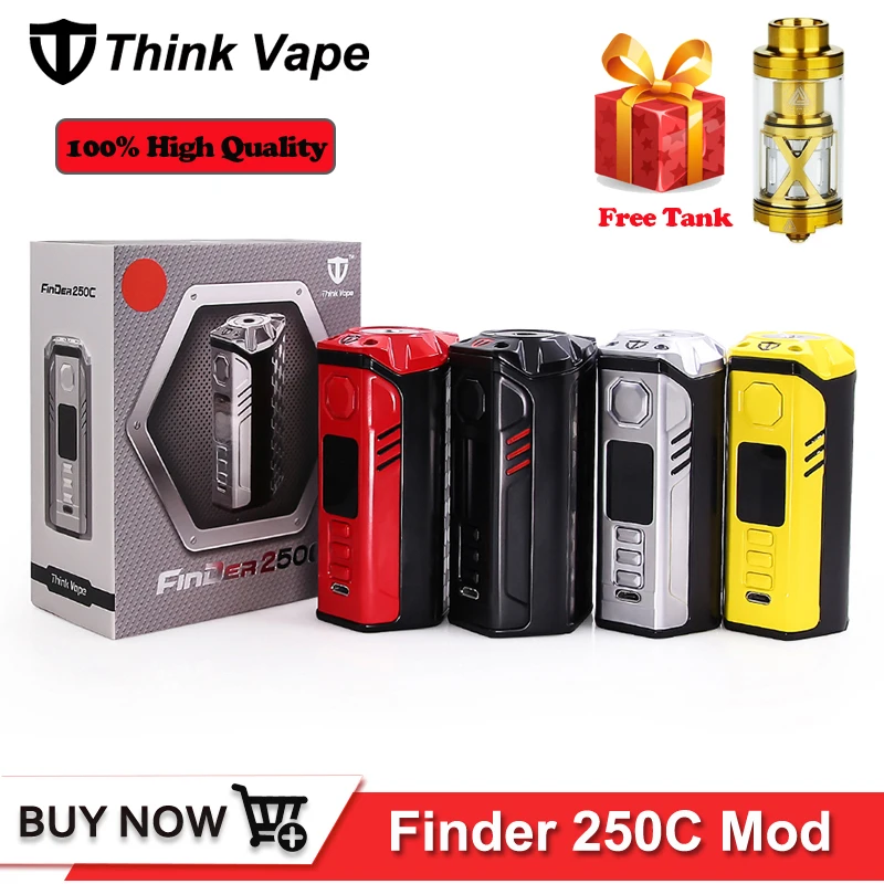 Original Think Vape Finder 250W box Mod Powered by Evolve DNA 250 Chip TCVV VW Thinkvape Finder250 Electronic Cigarette Mod