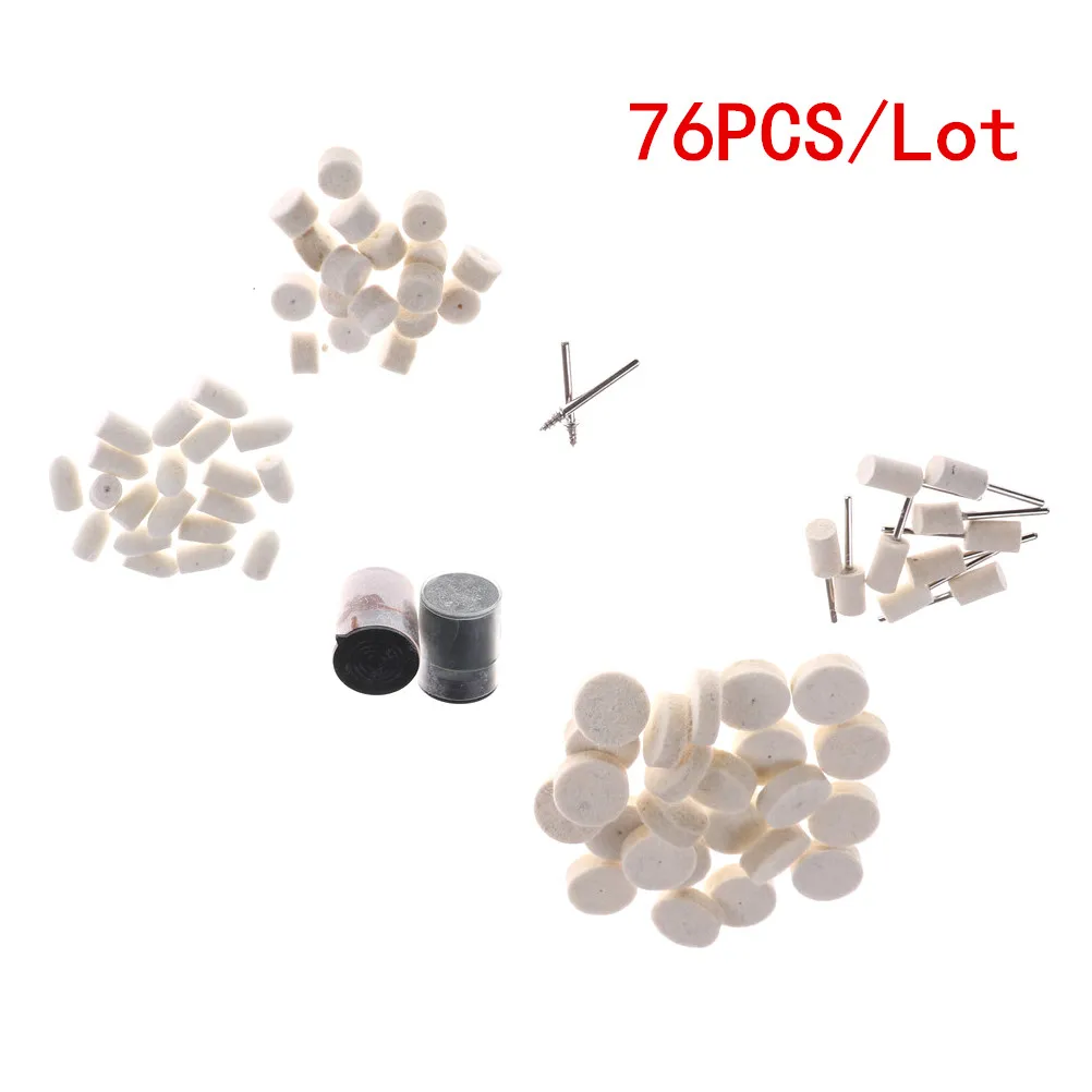 76Pcs Abrasive Felt Buffing Burr Polishing Pad Polishing Wheels Brushes Soft  Kits For Metal Drill Rotary Tool