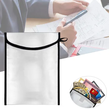

Fireproof Waterproof File Bags for Home School Office Passport Money Cheques Protective Holder Storage Documents Pouch Case