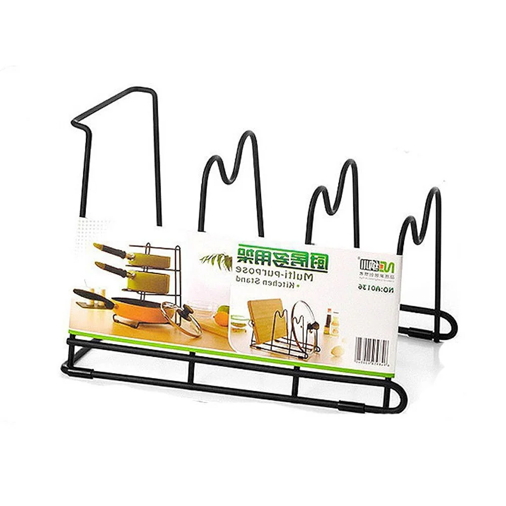 Держатель для хранения посуды, практичный держатель для кастрюль, аксессуары, стойка из нержавеющей стали, легко хранить, многофункциональный, четыре слоя, экологически чистый