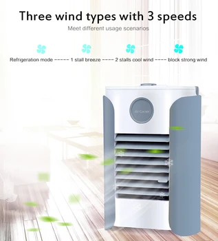 

Mini portable air conditioner lighting humidifier purifier USB desktop air cooler fan (fan + humidification atomization + Blueto