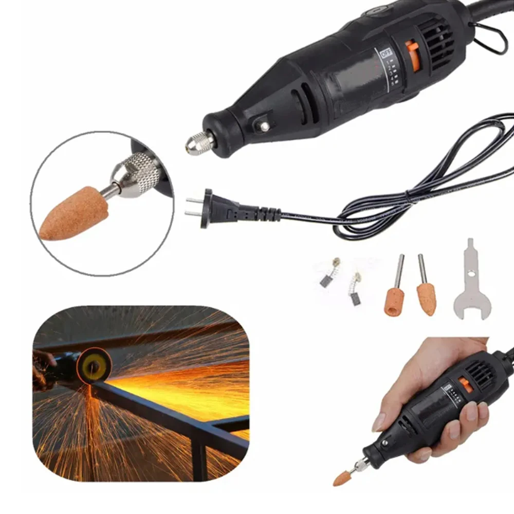 220V 130W 5-Speed Adjustment Electric Grinder Polishing Rotary Tool Set Engraving Machine DIY Electric Tools handheld portable electric welding machine intelligent welders current digital display household multifunctional practical electric welding tools with current adjustment knob