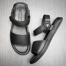 Мужские японские уличные мягкие сандалии обувь из натуральной кожи летние мужские деловые повседневные кожаные сандалии пляжная обувь в римском стиле