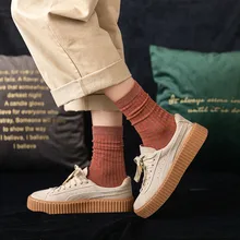 Зимняя женская однотонная куртка высокого качества Теплые повседневные многоцветные коттоновые носки детские носки, 5 пар