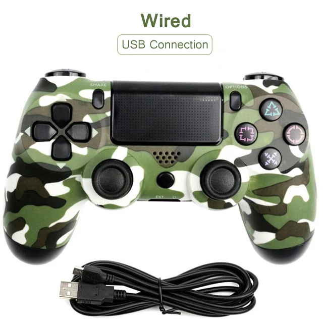 Джойстик Геймпад для PS4 контроллер для Bluetooth/USB проводной контроллер беспроводной Dualshock 4 для PS4 контроллер для playstation 4 - Цвет: Green camouflage