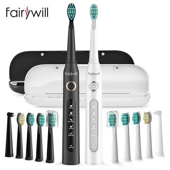 

Fairywill Sonic Electric Toothbrushes for Adults Kids 5 Modes Smart Timer Rechargeable Whitening Toothbrush with 10 Brush Heads