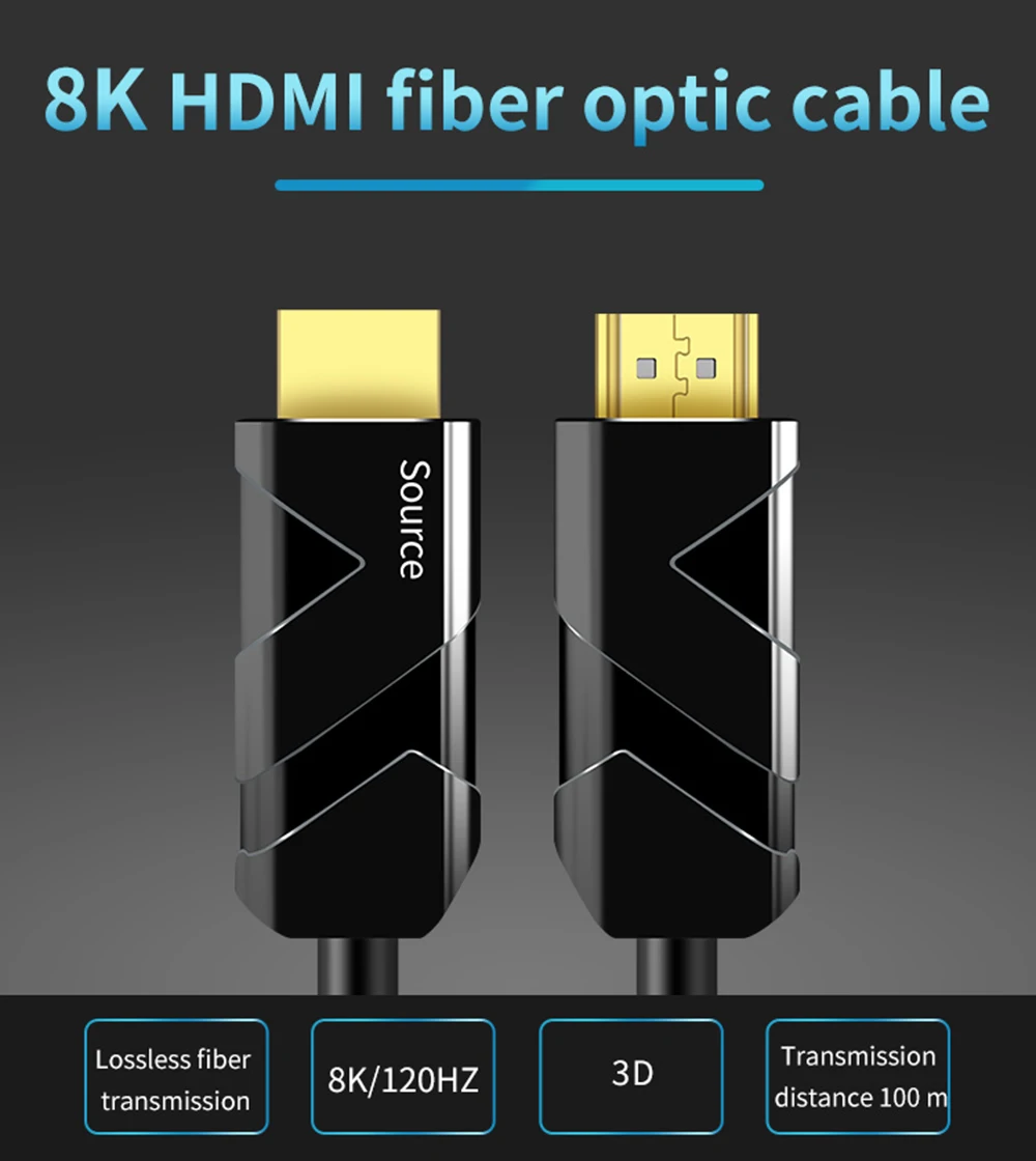 Волоконно-оптический HDMI 2,1 кабель Ultra-HD(UHD) 8K кабель 120Hz 48Gbs с аудио-видео HDMI шнур HDR 4:4:4 без потерь усилитель