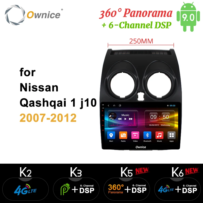 Ownice Octa Core Android 9 0 автомобильное радио стерео K3 K5 K6 для Nissan Qashqai 2007 2009 2010 2011 2012 dvd GPS