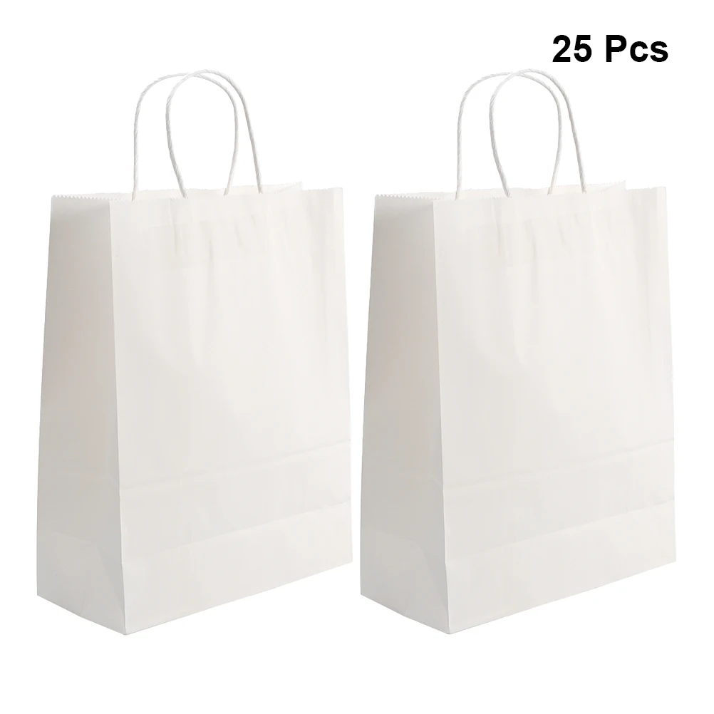 Hacer la vida ciervo literalmente 12 Uds. Bolsa de papel Kraft blanco con asa, bolsas de papel Kraft para  embalaje de bolsas de regalo, bolsa de dulces para fiesta de cumpleaños,  boda, Baby Shower|Envoltorios y bolsas de