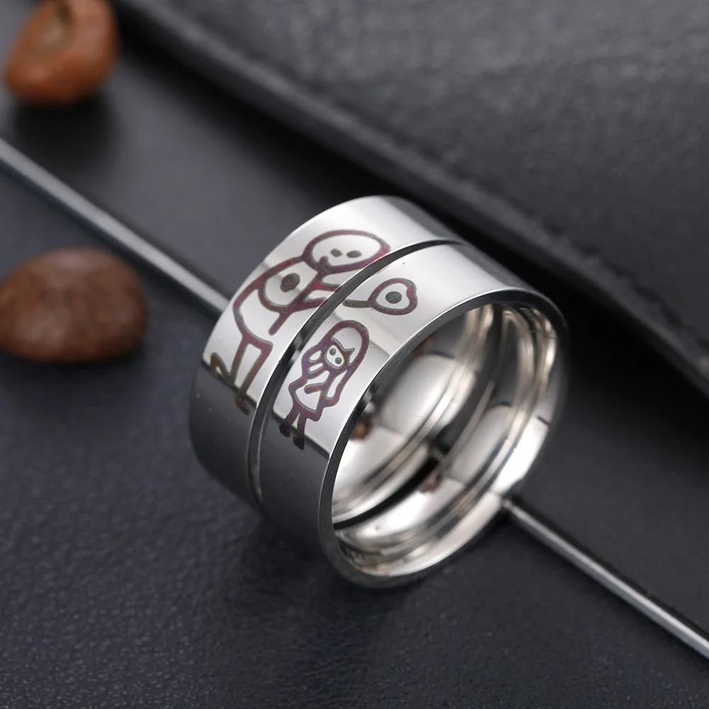 Stainless Steel Ring Heart Wedding Couple Gift wedding rings finger rings fashion rings fashion ring couple rings stainless steel rings metal rings
