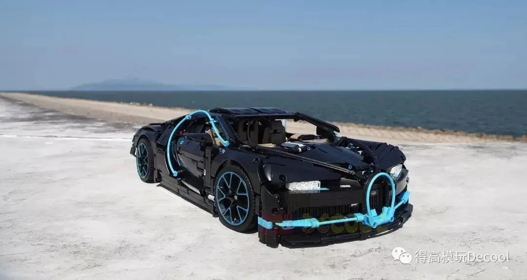 Zhenwei Technic Bugatti Chiron гоночный автомобиль Строительный набор Инженерная игрушка, взрослый коллекционный спортивный автомобиль с масштабной моделью двигателя - Цвет: black