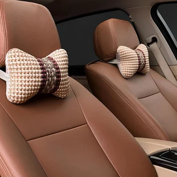 

Universal Headrest Car Neck Pillow Ice Silk Car Bone Rest Cushion Small Head Pillow For Car Interior Accessories