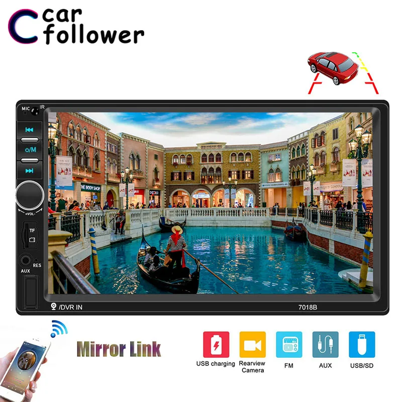 

Car Follower 2 Din Car Radio Touch screen Hd 7" Auto Radio Recorder Player Bluetooth Stereo FM Radio Car MP5 With SD USB AUX