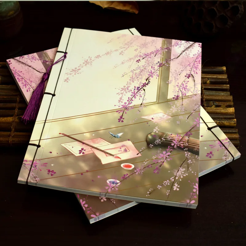 А4 старинная ветряная линия загруженная книга китайский стиль классический арт-блокнот 16k большой блокнот для отправки друзьям подарок на день рождения - Цвет: 1