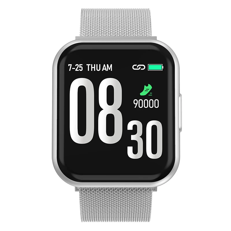 Vwar P80 Plus, умные часы с сенсорным экраном, монитор сердечного ритма, водонепроницаемые, P90, Bluetooth, умные часы для Apple iPhone, Xiaomi Phone - Цвет: Steel Silver