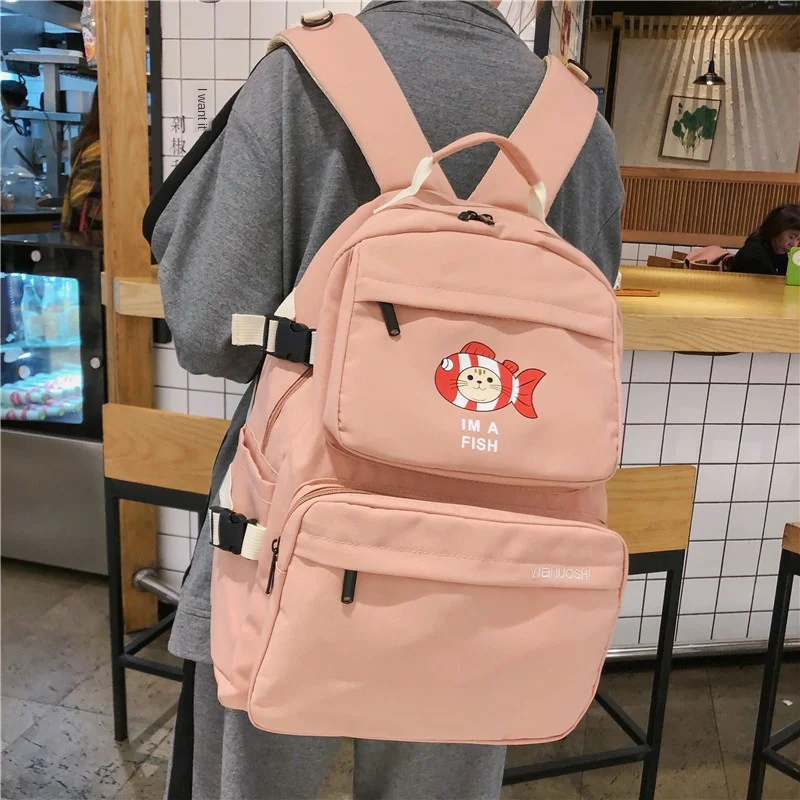 

Dropship Backpack Women Bookbag Teenage Girls Shoulder Travel Backpack Ita bag Multi Pocket Nylon Back pack Mochila School Bags