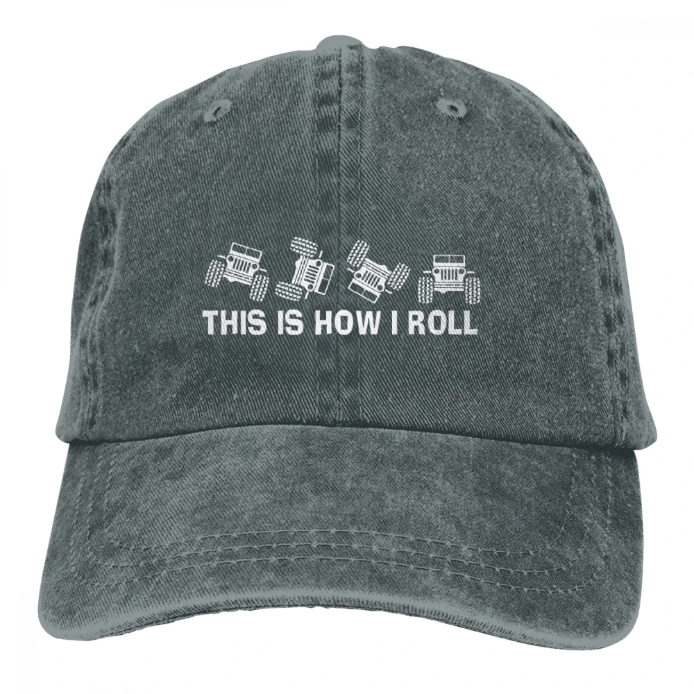 Это то, как я рулон Casquette темно-синий унисекс Мужские Женские джинсовые бейсболка с ремешком кепки Регулируемый Гольф папа шляпа