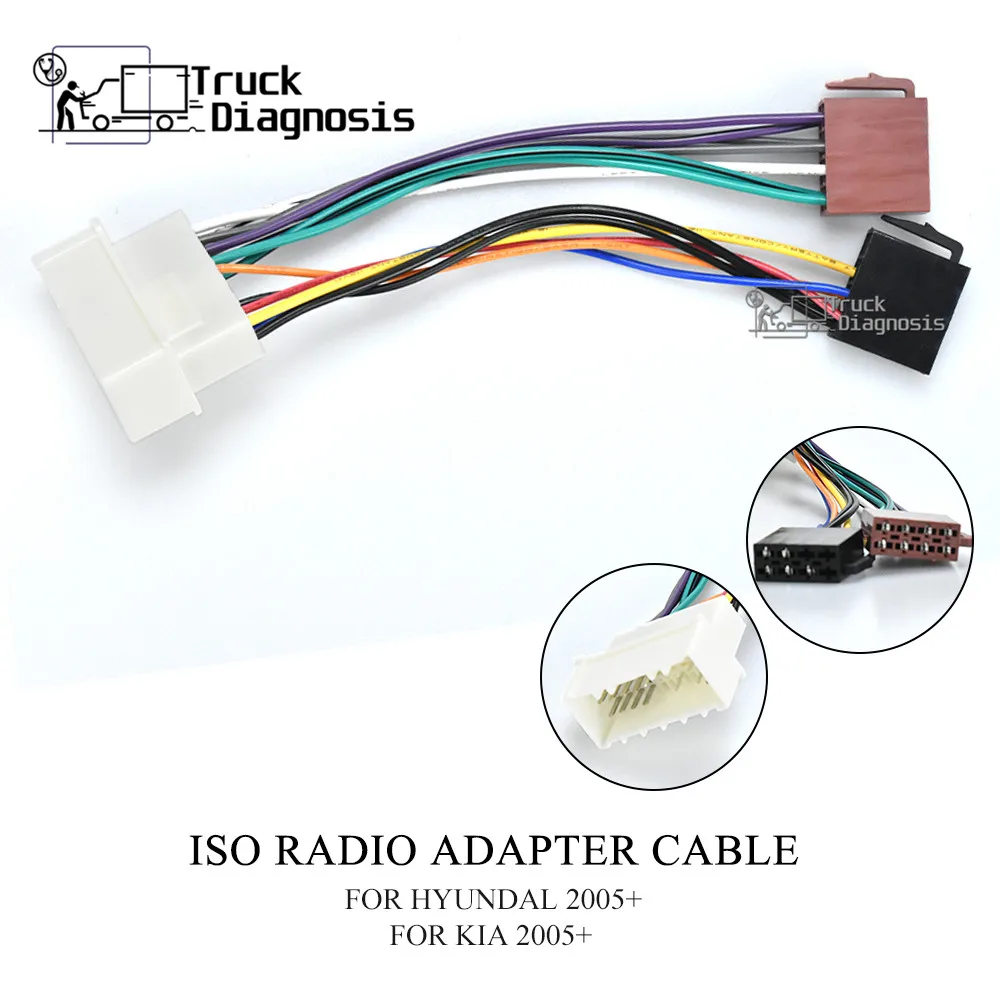 ISO Radio Adapter for HYUNDAI 2004+ foe KIA (select models) Wiring Harness Connector Lead Loom Cable Plug 12-014 | Автомобили и