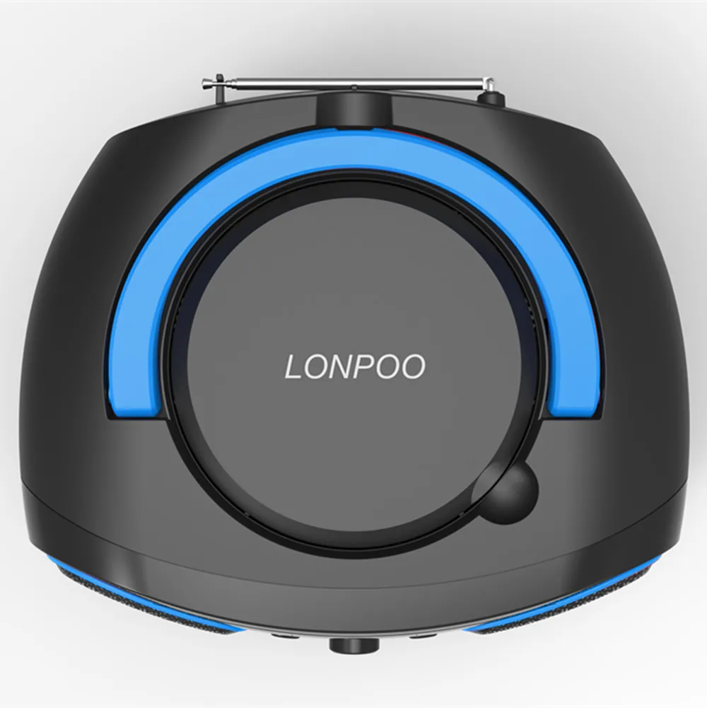 【色: ブラック】LONPOO CDプレーヤー 30W CDステレオシステムミニ