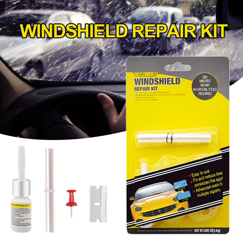 Auto Windshield Repair Kit Crack Glass Resin Sealer Car Window Quick Fix Windscreen Crack Remove