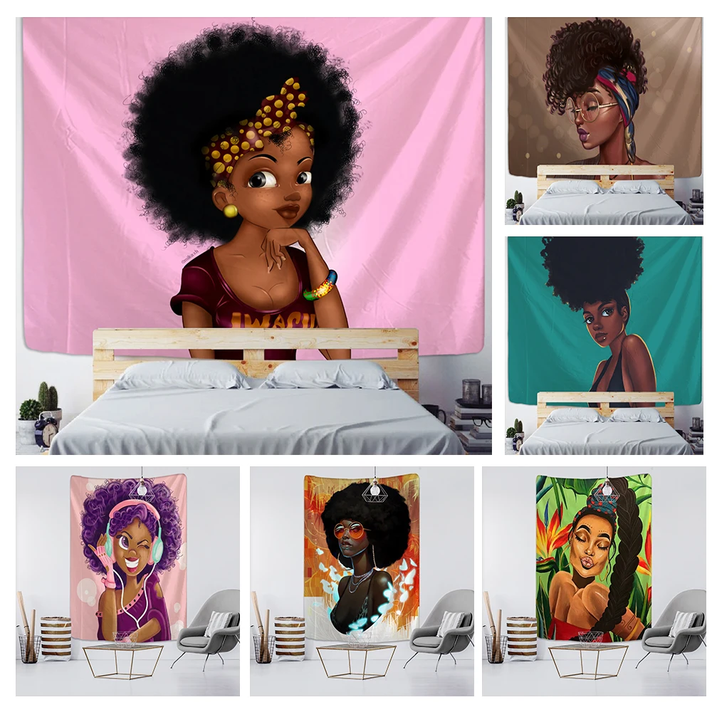 African Women's Tapestry Wall Hanging Bohemian Hippie Witchcraft Art Background Cloth Home Decor Mural