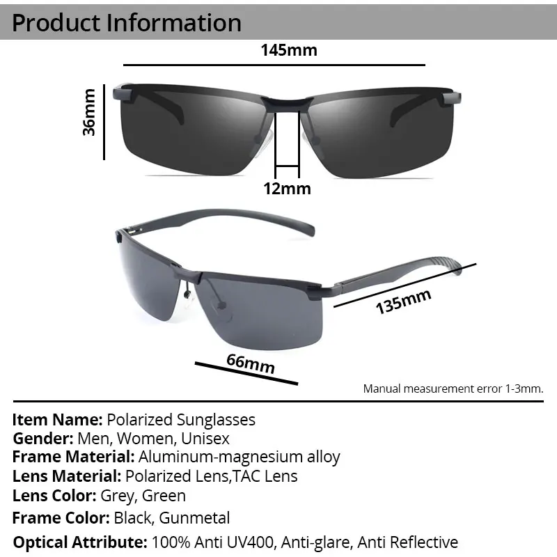 Occhiali Da Sole Polarizzati Sportivi YIMI - Senza Montatura, Per Guida, Corsa, Pesca - Foto 10