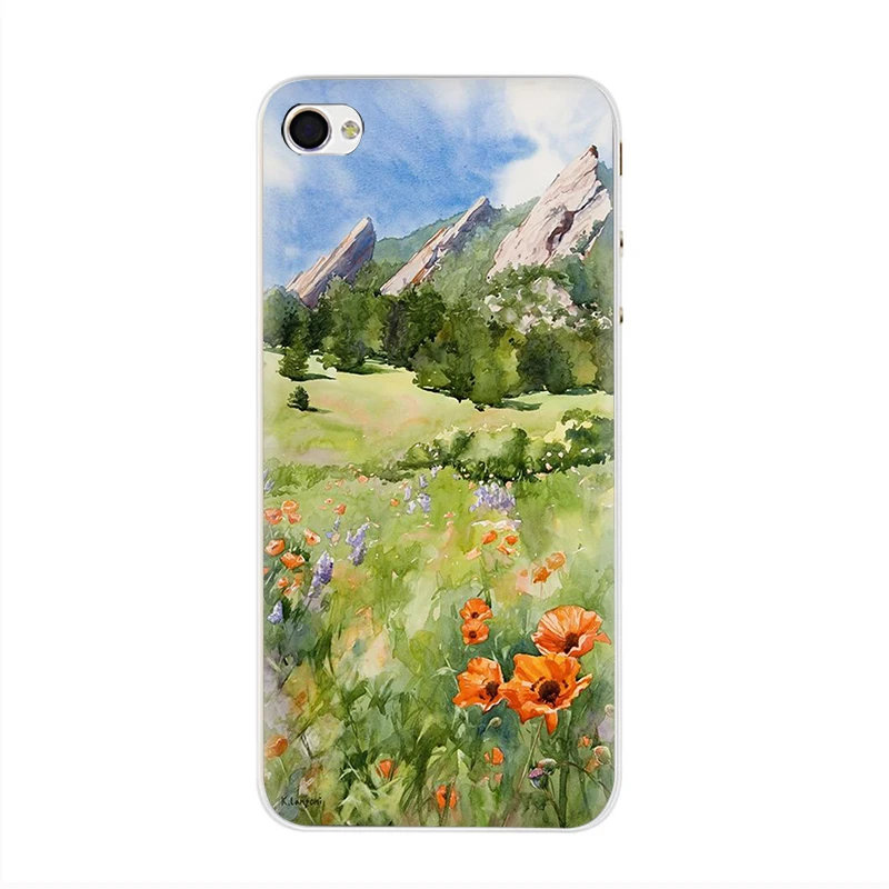 H8 Акварельные картины пейзаж жесткий чехол для телефона iPhone 5 5S 5C SE 6 6s 7 8 plus X XR XS 11 Pro Max - Цвет: H8