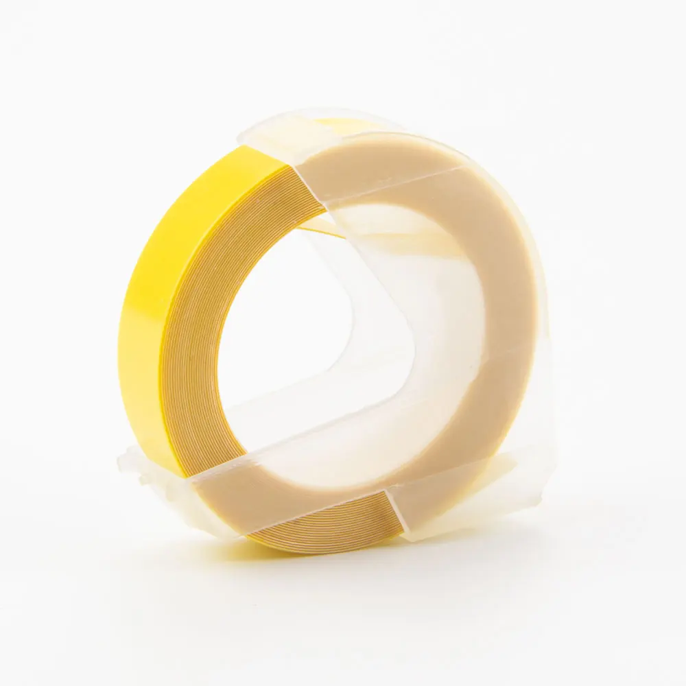 Light Yellow Absonic 9 мм Mixcolors Dymo 3D Пластик лента с тиснением для тиснения этикеток ПВХ этикетки Dymo 1610 12965 1880 1540 Motex E101 - Цвет: Light Yellow