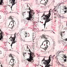 50X105 см принт ведьмы, розовая хлопковая ткань для девочек, Комплект постельного белья, домашний текстиль, наволочка, DIY-BK648