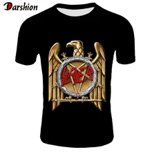 Модная популярная футболка SLAYER, Мужская/женская летняя черная футболка с коротким рукавом, повседневные футболки с принтом, топы в рок-стиле, Азиатский размер XXS-4XL