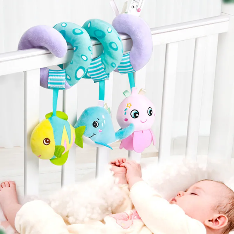 Baby Toys 0 12 Months Plush Rattles Mobile on The Bed Hanging Rattles