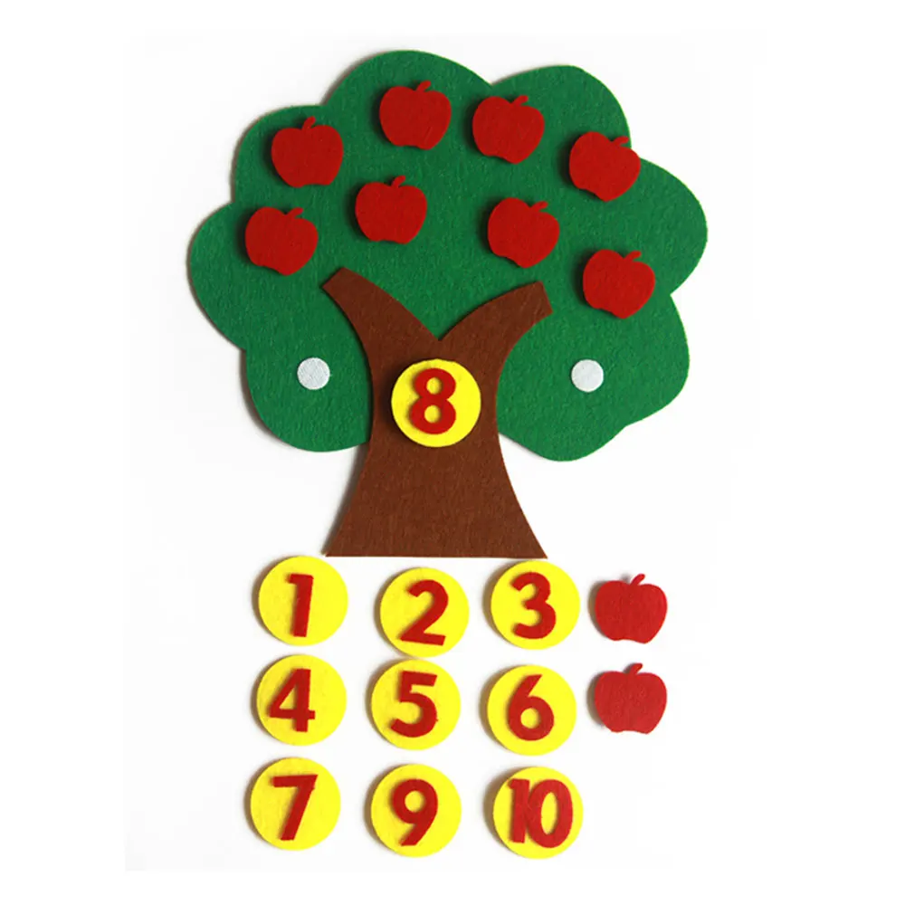 1-10 Montessori jouet éducatif Non-tissé enfants Puzzle à la main bricolage jouets mathématiques maternelle Match aides pédagogiques