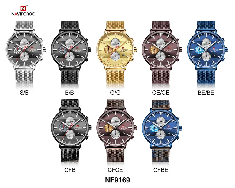 Часы наручные NAVIFORCE мужские с хронографом спортивные брендовые Роскошные