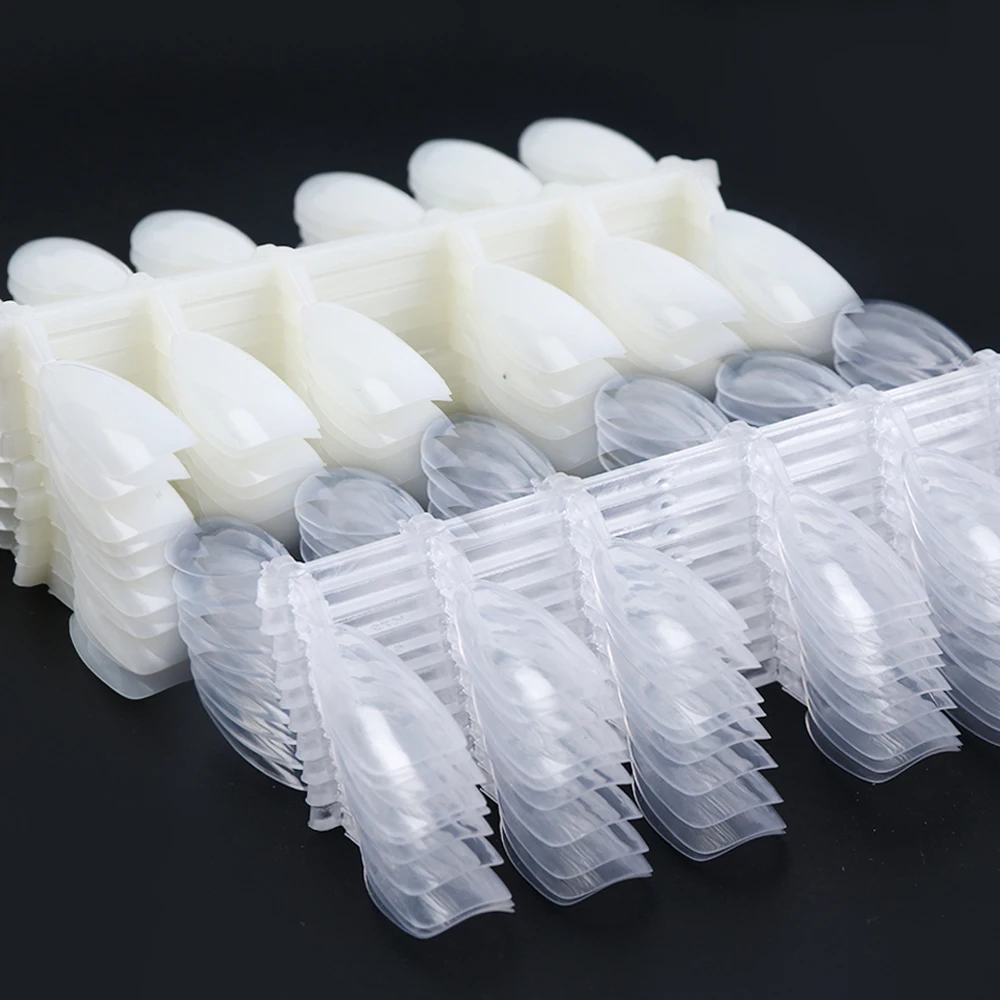 

10pcs/lot False Nail Tips Set Clear Nature Oval Full Cover Nail Art Practice Manicure Tool For Poly Gel Polish Display SA1030
