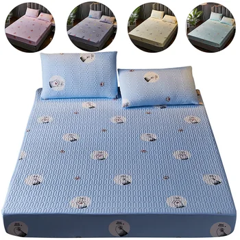 

Cotton Embossed Hypoallergenic Mattress Cover Washable Quilted Mattress Protector Soft Anti-mite Mattress Air-Permeable Bed Pad