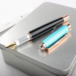 Pluma de tinta extrafina de 117mm para escritura, fuente de Metal de alta calidad, para oficina y negocios, 0,38