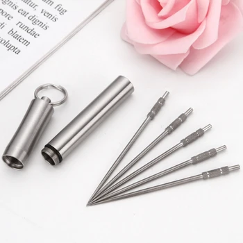 

Stainless Steel Portable Toothpick Tube Outdoor Mini Bucket Sealed Waterproof Travel Storage Toothpick Box Toothpick Tool