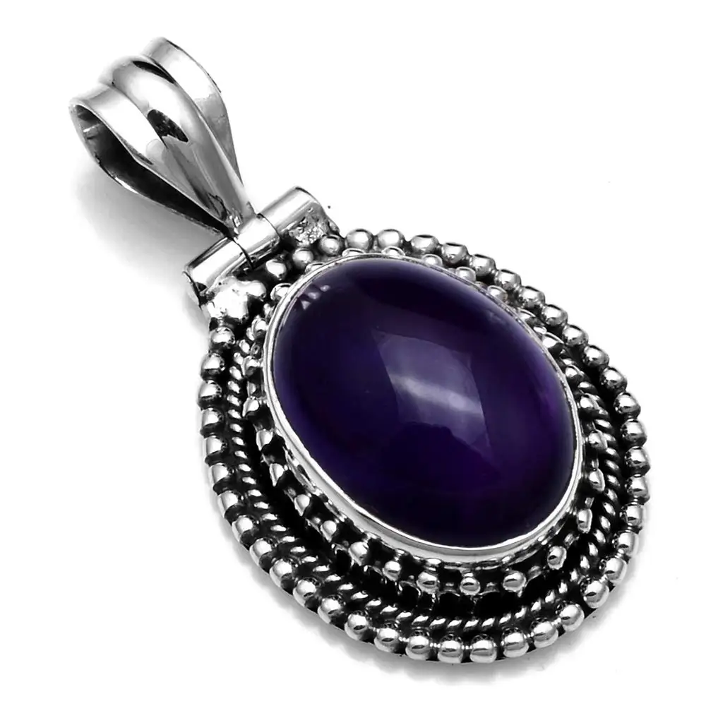 

Genuine Amethyst Pendant 925 Sterling Silver, 37.7 mm, 2SP0715