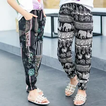 Летняя одежда на гусеничном ходу Новинка года, стильные летние дышащие противомоскитные штаны для девочек детские штаны в Корейском стиле для девочек