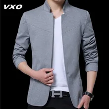 Китайский стиль, воротник-стойка, повседневный блейзер для мужчин, на молнии, повседневные костюмы, куртки, туника, Мужской Хлопковый блейзер с воротником-стойкой